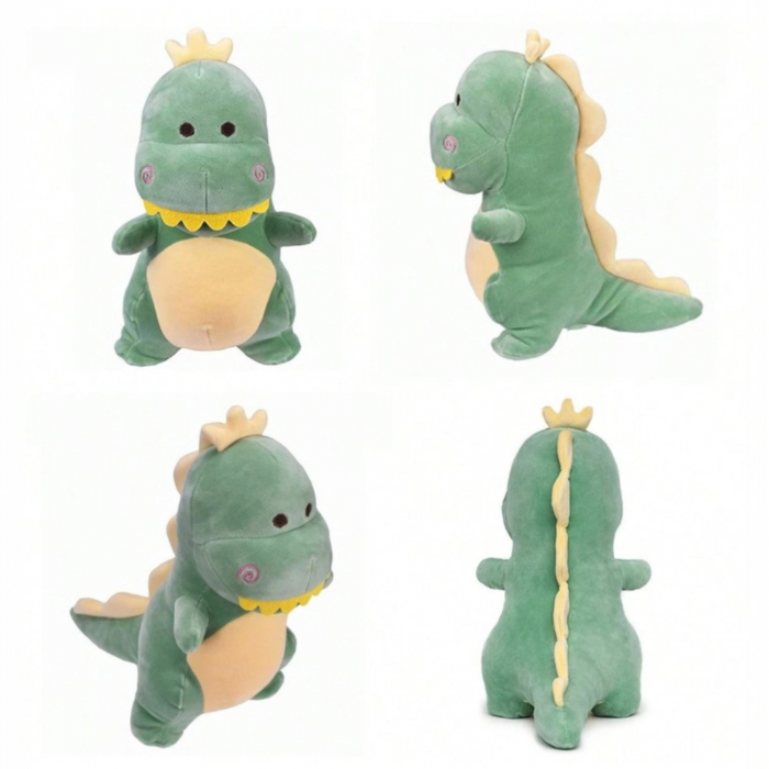 Jucarie de plus Dinozaur Verde Dino Max 30 cm copii [3]