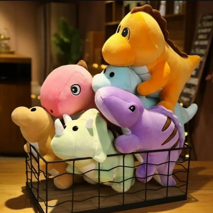 Jucarie de plus Dinozaur Roz Lila 30 cm copii [5]