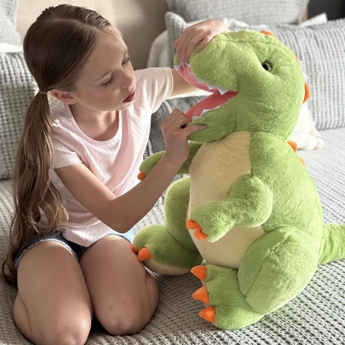 Jucarie de plus, Dinozaurul T-Rex, Verde, 50 cm [11]