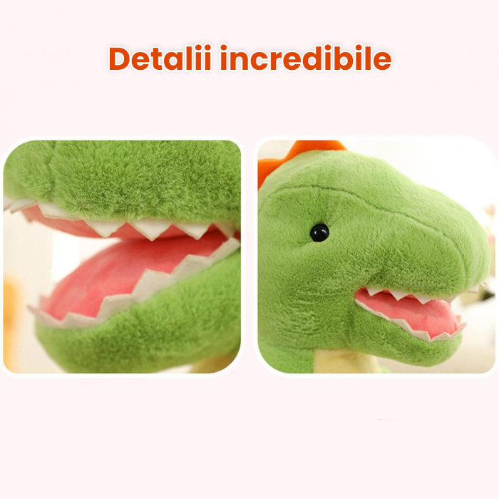 Jucarie de plus, Dinozaurul T-Rex, Verde, 50 cm [3]