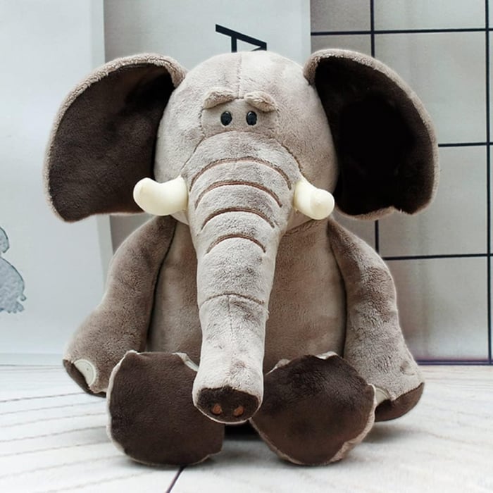 Jucarie de plus, Elefantul Bongo, Gri, 30 cm [4]