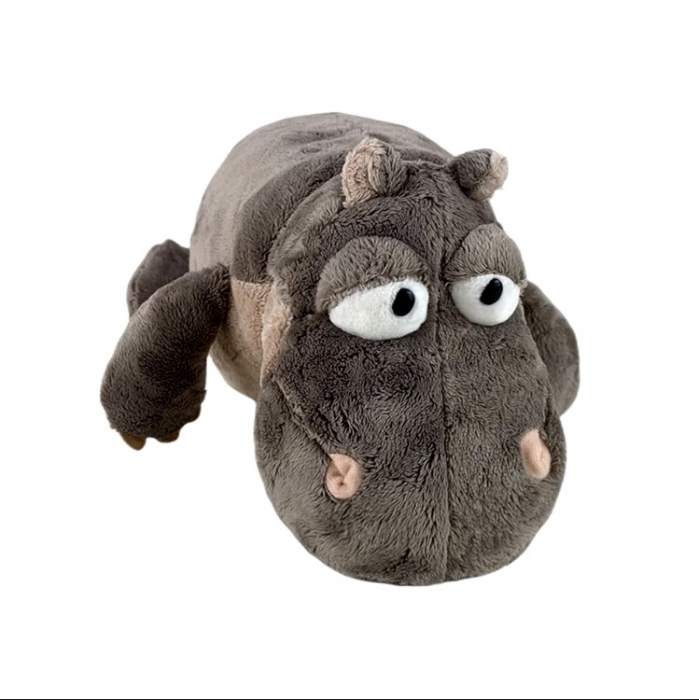 Jucarie de plus, Hipopotamul Hugo, Gri, 35 cm [5]