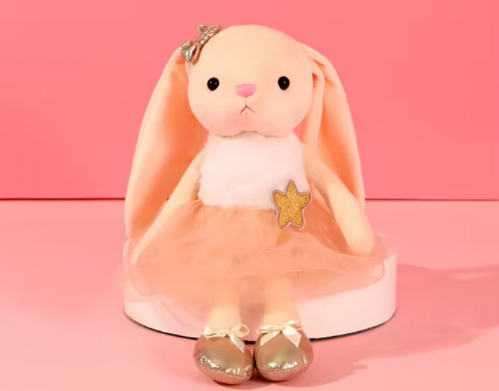 Jucarie de plus, Iepurasul Balerina, Piersica, 35 cm [2]