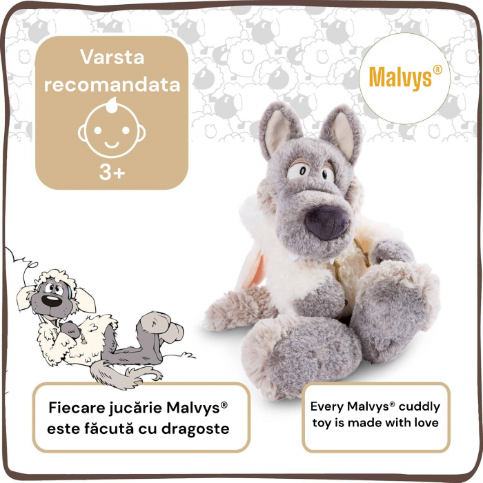 Jucarie de plus, Lupul Ghost, Alb, 50 cm [2]