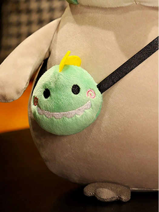 Jucarie de plus, Pinguinul Dinozaur, Gri/Verde, 25 cm [4]