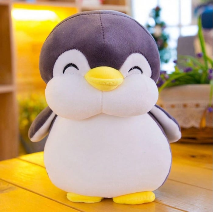 Jucarie de plus, Pinguinul Zambarel, Gri, 30 cm [3]