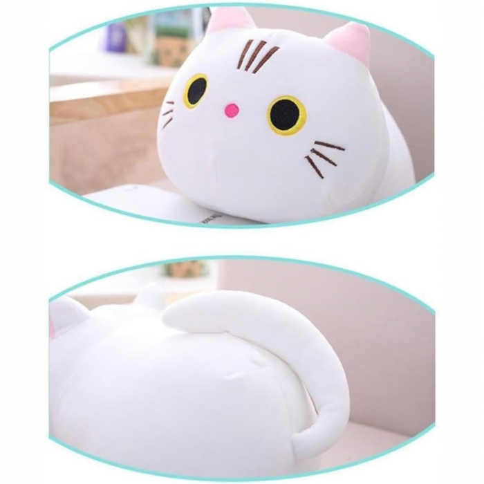 Jucarie de plus Pisica Alba Snowy 25 cm copii [5]