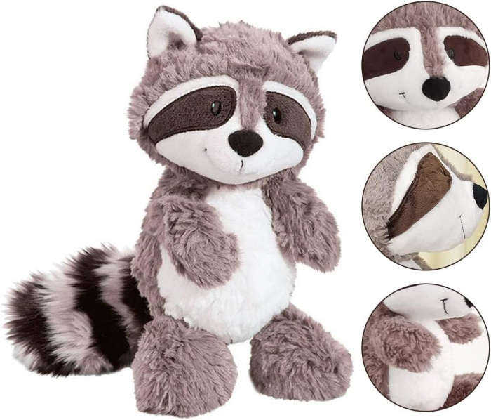 Jucarie de plus, Ratonul Rocky, Gri, 25 cm [7]