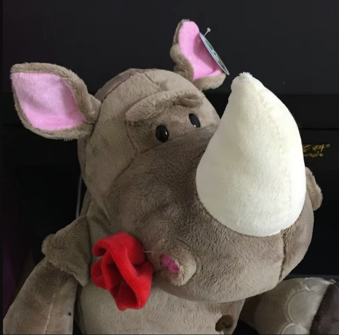 Jucarie de plus, Rinocerul Rosie, Maro, 50 cm [5]