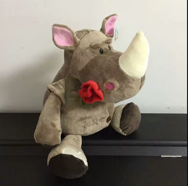 Jucarie de plus, Rinocerul Rosie, Maro, 50 cm [6]