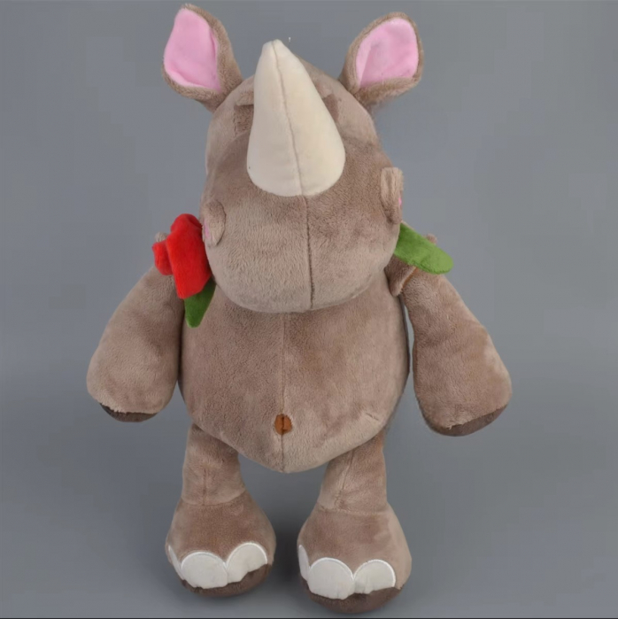 Jucarie de plus, Rinocerul Rosie, Maro, 50 cm [3]