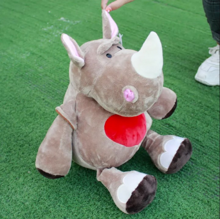 Jucarie de plus, Rinocerul Valentine, Maro, 50 cm [9]