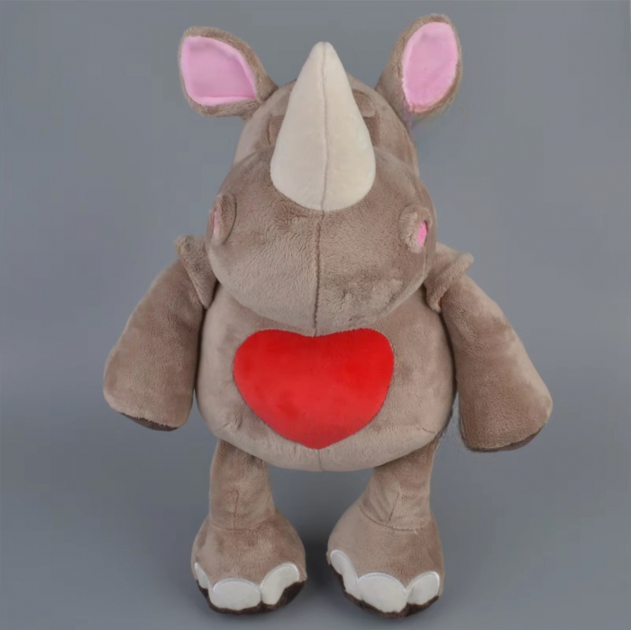 Jucarie de plus, Rinocerul Valentine, Maro, 50 cm [4]