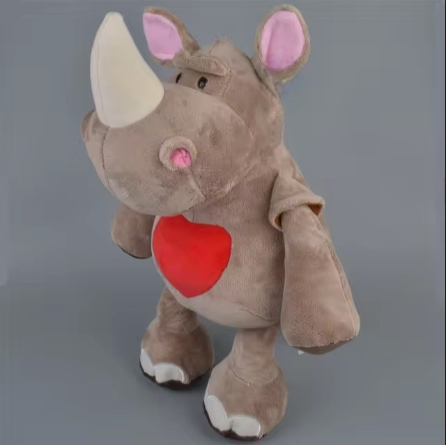 Jucarie de plus, Rinocerul Valentine, Maro, 50 cm [2]