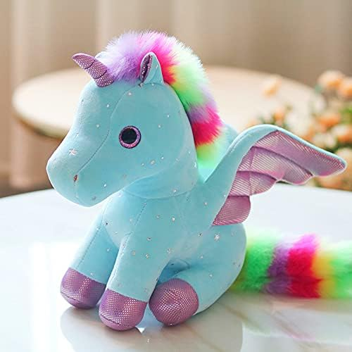 Jucarie de plus, Unicorn cu Aripi de Inger, Bleu, 30 cm [9]