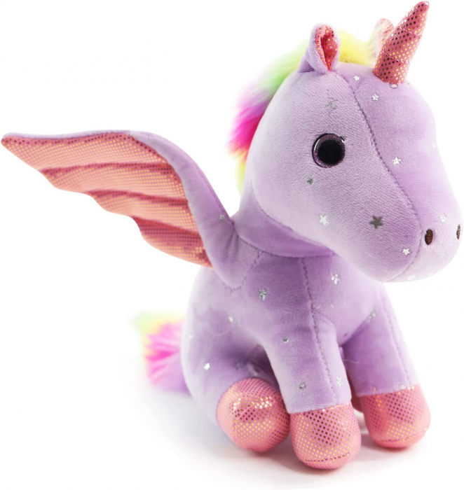 Jucarie de plus, Unicorn cu Aripi de Inger, Mov, 30 cm [4]