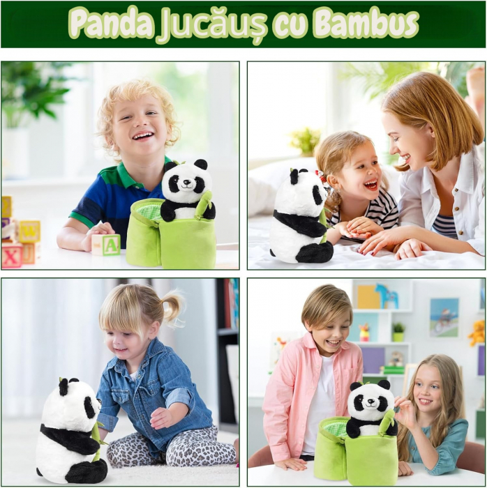Jucarie de plus Urs Panda Bao 25 cm cu Bambus Bamby copii [4]