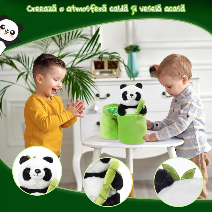 Jucarie de plus Urs Panda Bao 25 cm cu Bambus Bamby copii [5]