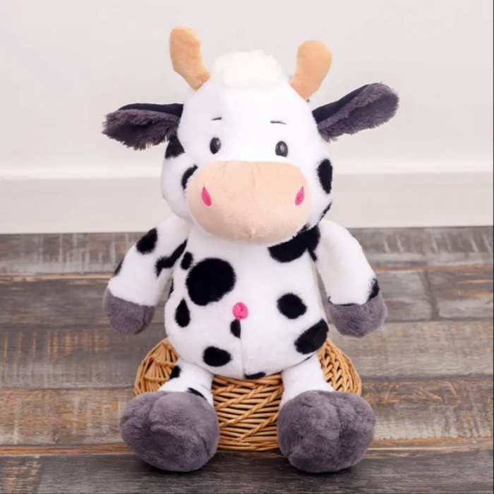 Jucarie de plus, Vacuta MooMoo, Alb/Negru, 45 cm [5]