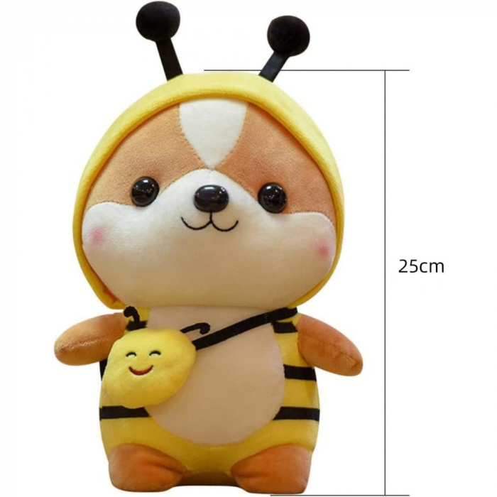 Jucarie de plus, Veverita Albinuta, Galben, 25 cm [4]