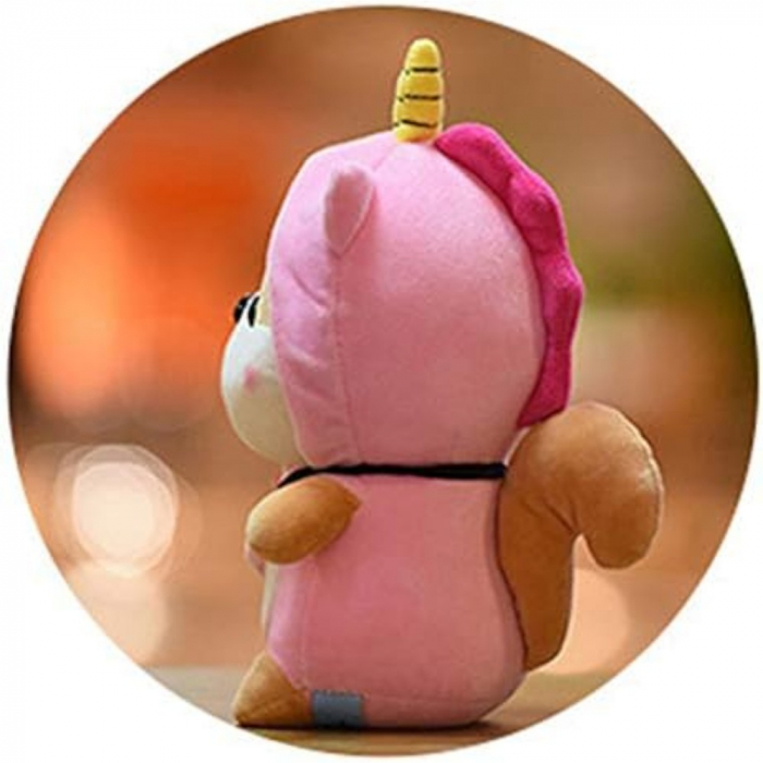 Jucarie de plus, Veverita Unicorn, Roz, 25 cm [7]