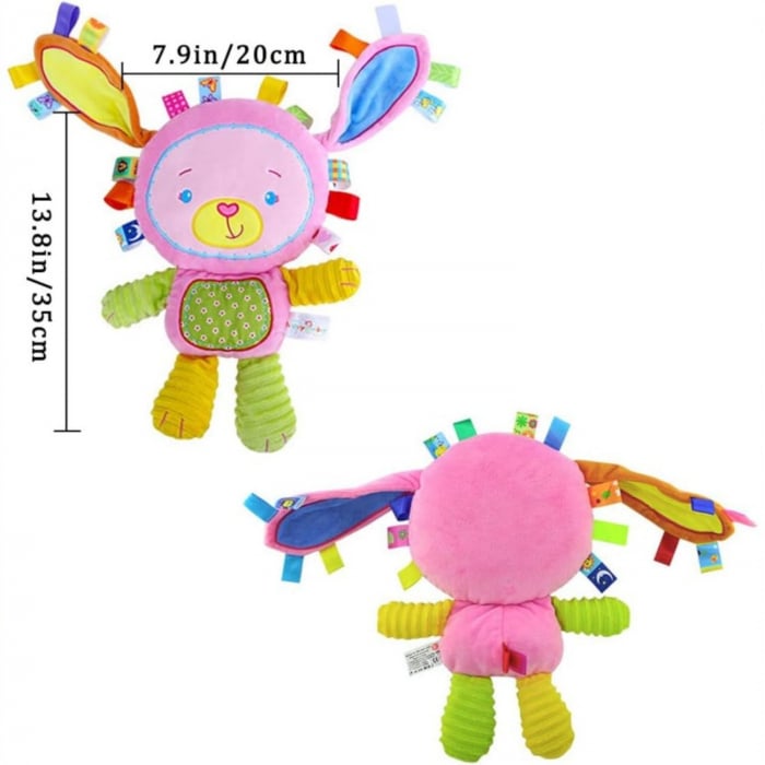 Jucarie senzoriala Iepuras Roz Lila 25 cm bebelusi [6]