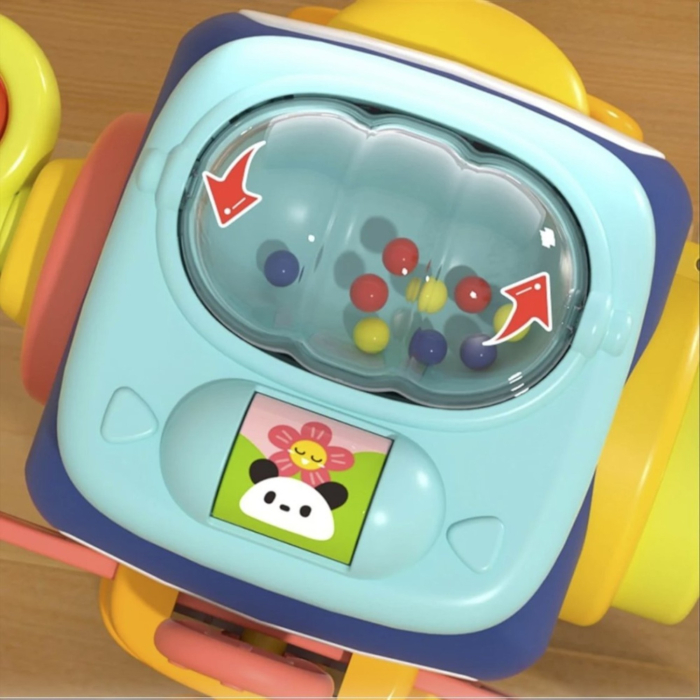 Jucarie senzoriala pentru bebelusi, cub interactiv cu activitati, dezvoltare motricitate fina, multicolor, 6–24 luni [2]