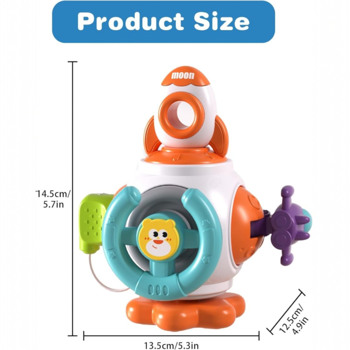 Jucarie senzoriala pentru bebelusi, jucarie interactiva cu rotite si butoane, dezvoltare simturi, multicolor, 6–24 luni [2]