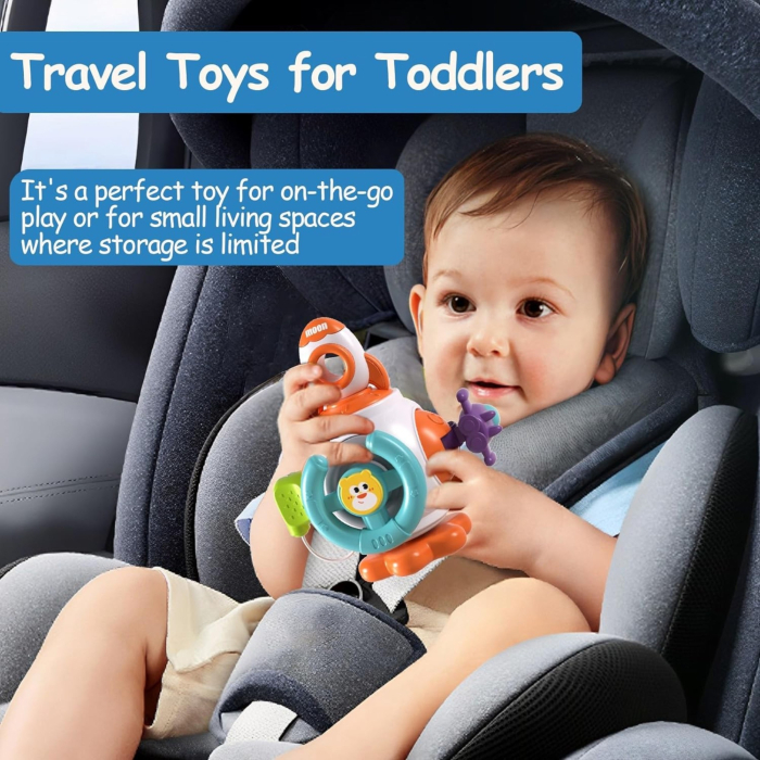 Jucarie senzoriala pentru bebelusi, jucarie interactiva cu rotite si butoane, dezvoltare simturi, multicolor, 6–24 luni [6]