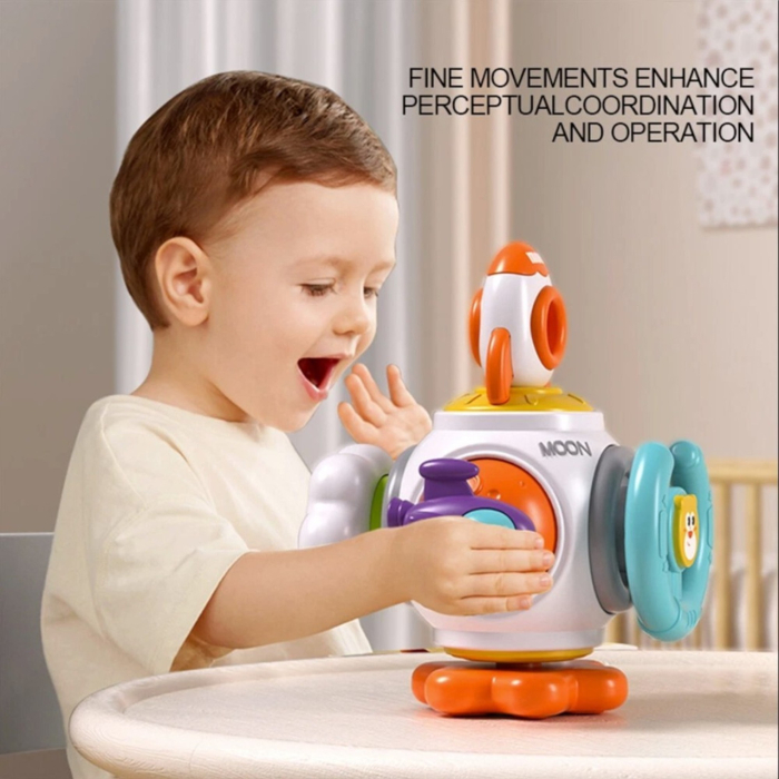 Jucarie senzoriala pentru bebelusi, jucarie interactiva cu rotite si butoane, dezvoltare simturi, multicolor, 6–24 luni [8]