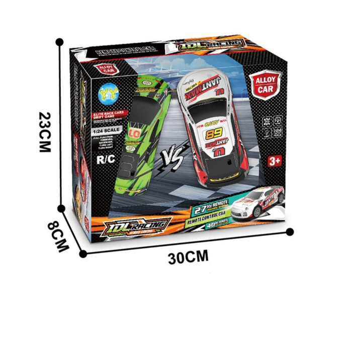 Mașinuță de Curse cu Telecomandă R/C, Scara 1:24, 17,5 cm, Lumini, Acumulator Reîncărcabil, Culoare Aleatorie, 3+ Ani [8]