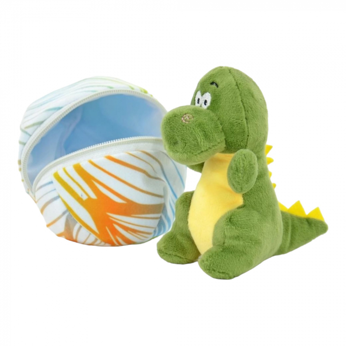 Jucarie de plus, Ou cu surpriza, Dinozaurul Rex, Verde, 15 cm [3]