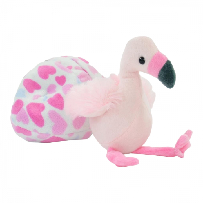 Jucarie de plus, Ou cu surpriza, Flamingo Flufy, Roz, 15 cm [2]
