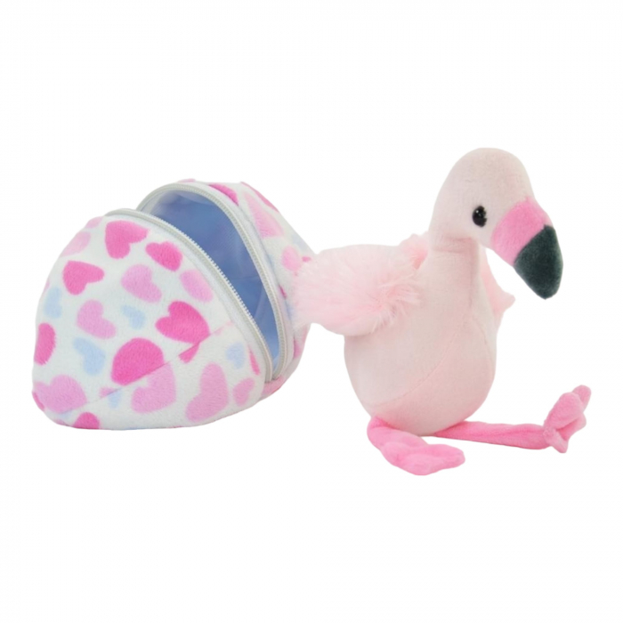 Jucarie de plus, Ou cu surpriza, Flamingo Flufy, Roz, 15 cm [3]