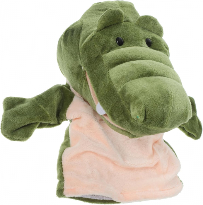 Papusa de mana din plus, Animanusa Crocodil, Verde, 25 cm [4]