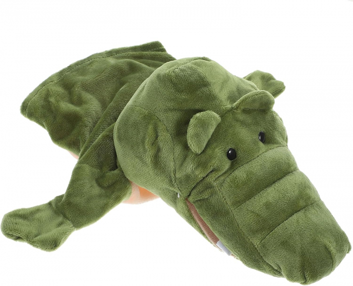Papusa de mana din plus, Animanusa Crocodil, Verde, 25 cm [6]