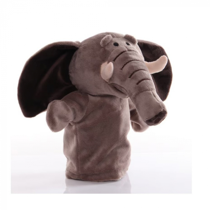 Papusa de mana din plus, Animanusa Elefantel, Gri, 25 cm [4]