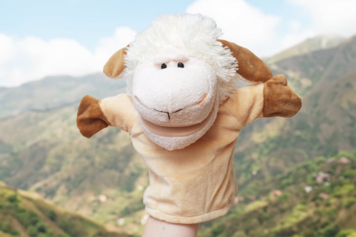 Papusa de mana din plus, Animanusa Oita, Bej, 25 cm [9]