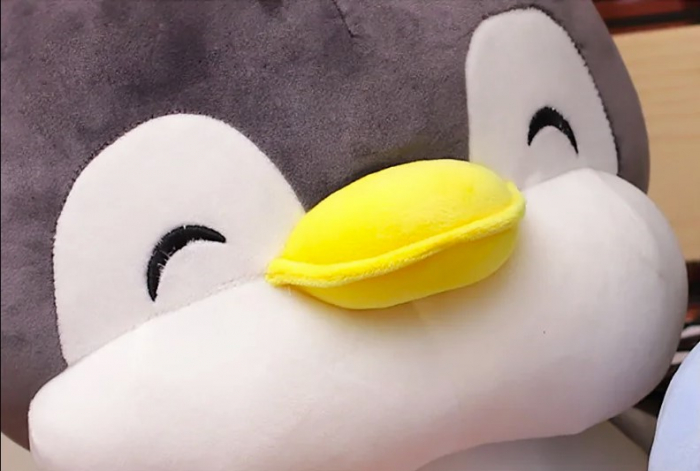 Jucarie de plus, Pinguinul Zambarel, Gri, 25 cm [4]