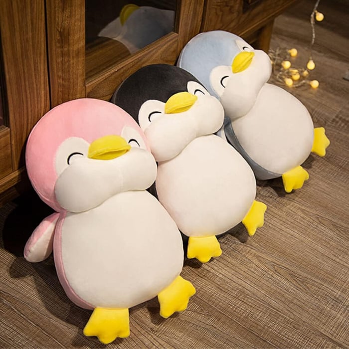 Jucarie de plus, Pinguinul Zambarel, Roz, 25 cm [5]