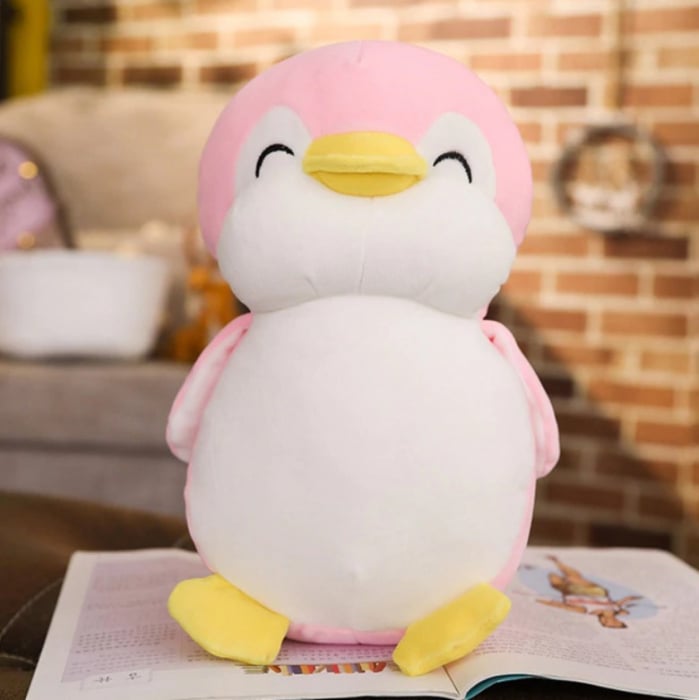 Jucarie de plus, Pinguinul Zambarel, Roz, 25 cm [2]