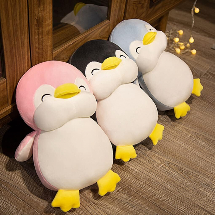 Jucarie de plus, Pinguinul Zambarel, Roz, 40 cm [4]