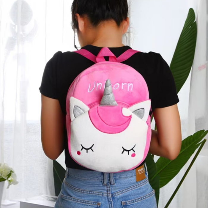 Rucsac de plus Unicorn Roz Intens Uni Glow 27 cm fetite [5]