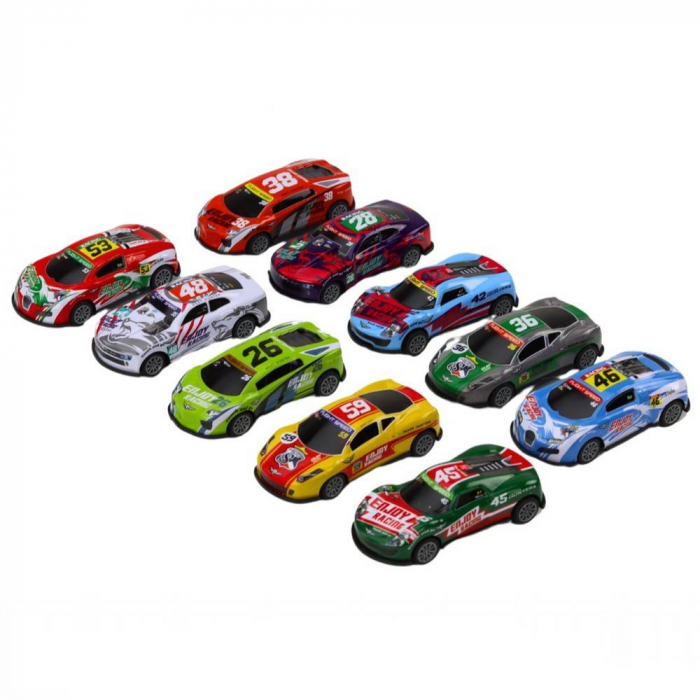 Set 10 Masinute Metalice Die-Cast pentru Copii, Scara 1:64, Modele Sport, Jucarii de Colectie, Cadou Baieti 3+ Ani [2]