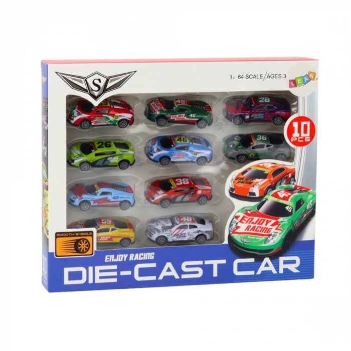 Set 10 Masinute Metalice Die-Cast pentru Copii, Scara 1:64, Modele Sport, Jucarii de Colectie, Cadou Baieti 3+ Ani [8]