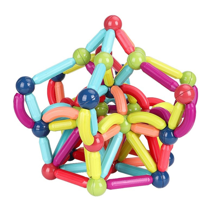 Set constructie magnetic, joc educativ STEM cu piese magnetice colorate, constructii 3D, dezvoltare creativitate, 3+ ani [7]