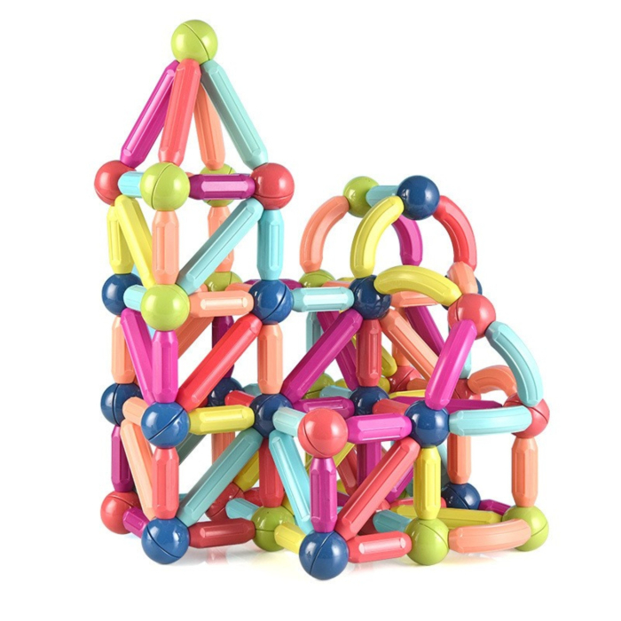 Set constructie magnetic, joc educativ STEM cu piese magnetice colorate, constructii 3D, dezvoltare creativitate, 3+ ani [5]