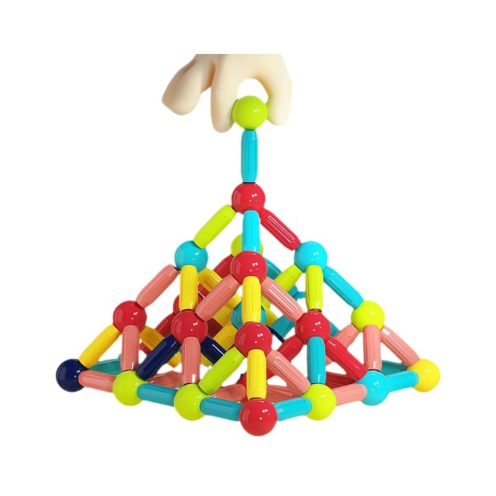 Set constructie magnetic, joc educativ STEM cu piese magnetice colorate, constructii 3D, dezvoltare creativitate, 3+ ani [11]