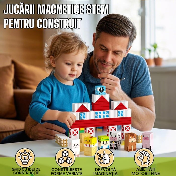 Set cuburi magnetice Ferma STEM copii [4]