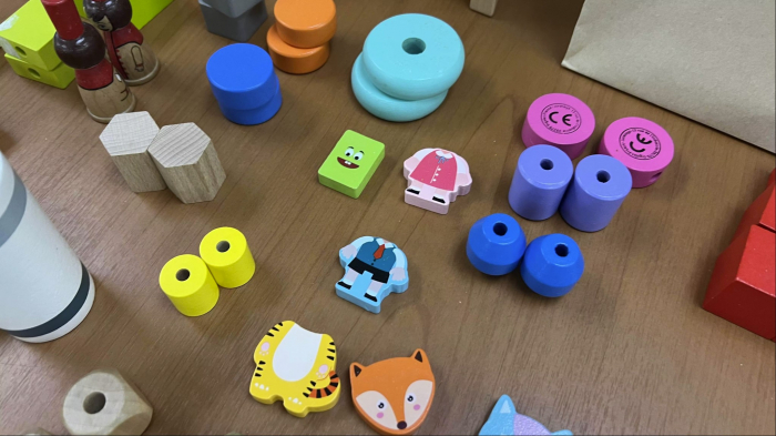 Set de joaca din lemn Malvys®, Cuburile magice, multicolor [2]